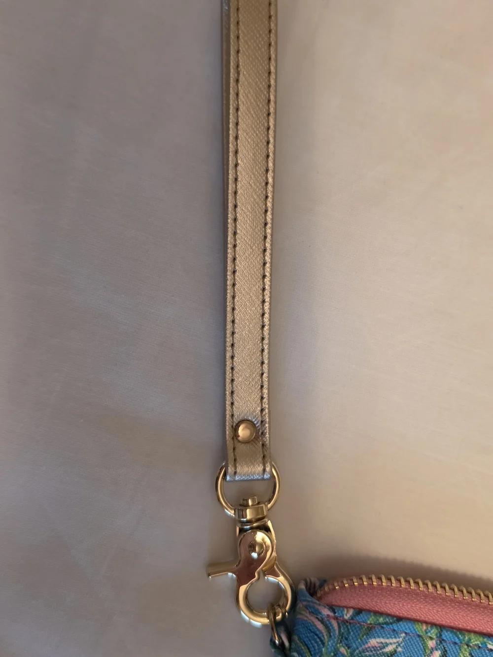 Lilly Pulitzer Blue Pink Floral Zip Wristlet